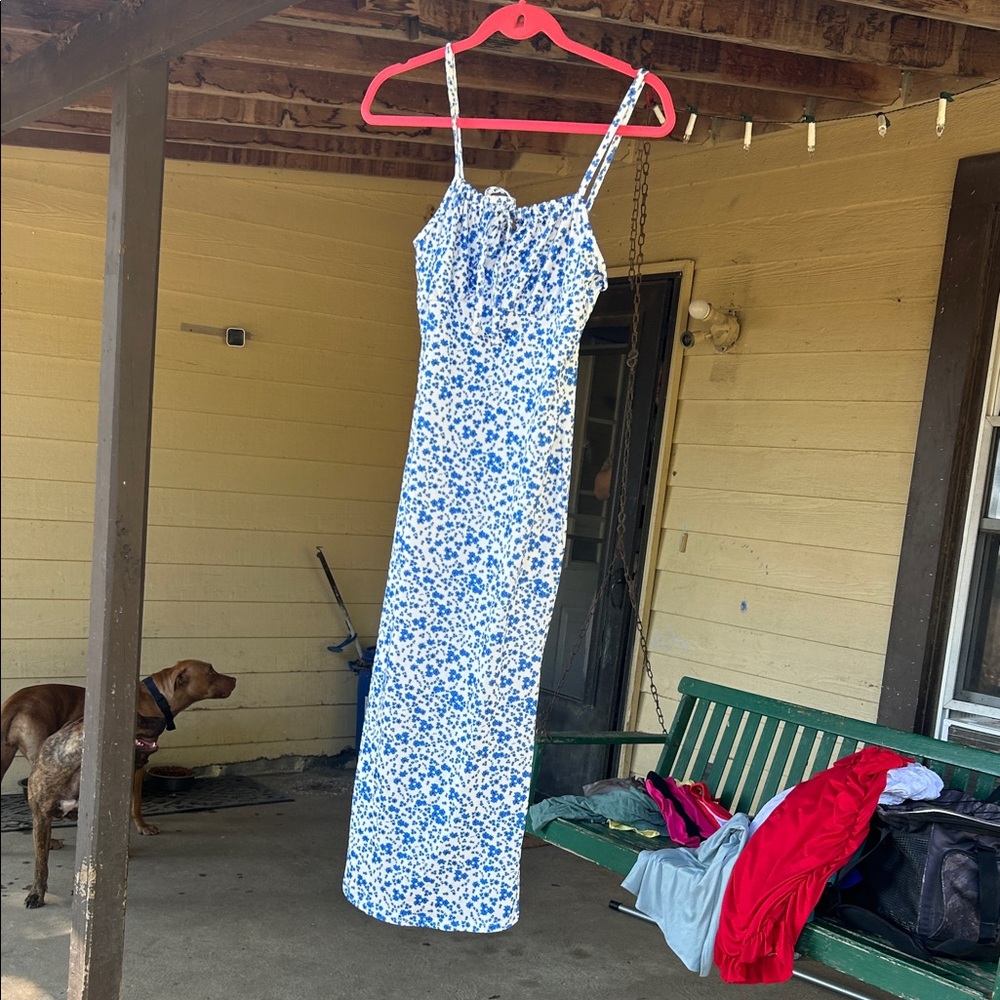 Floral Blue and White Women's Dress